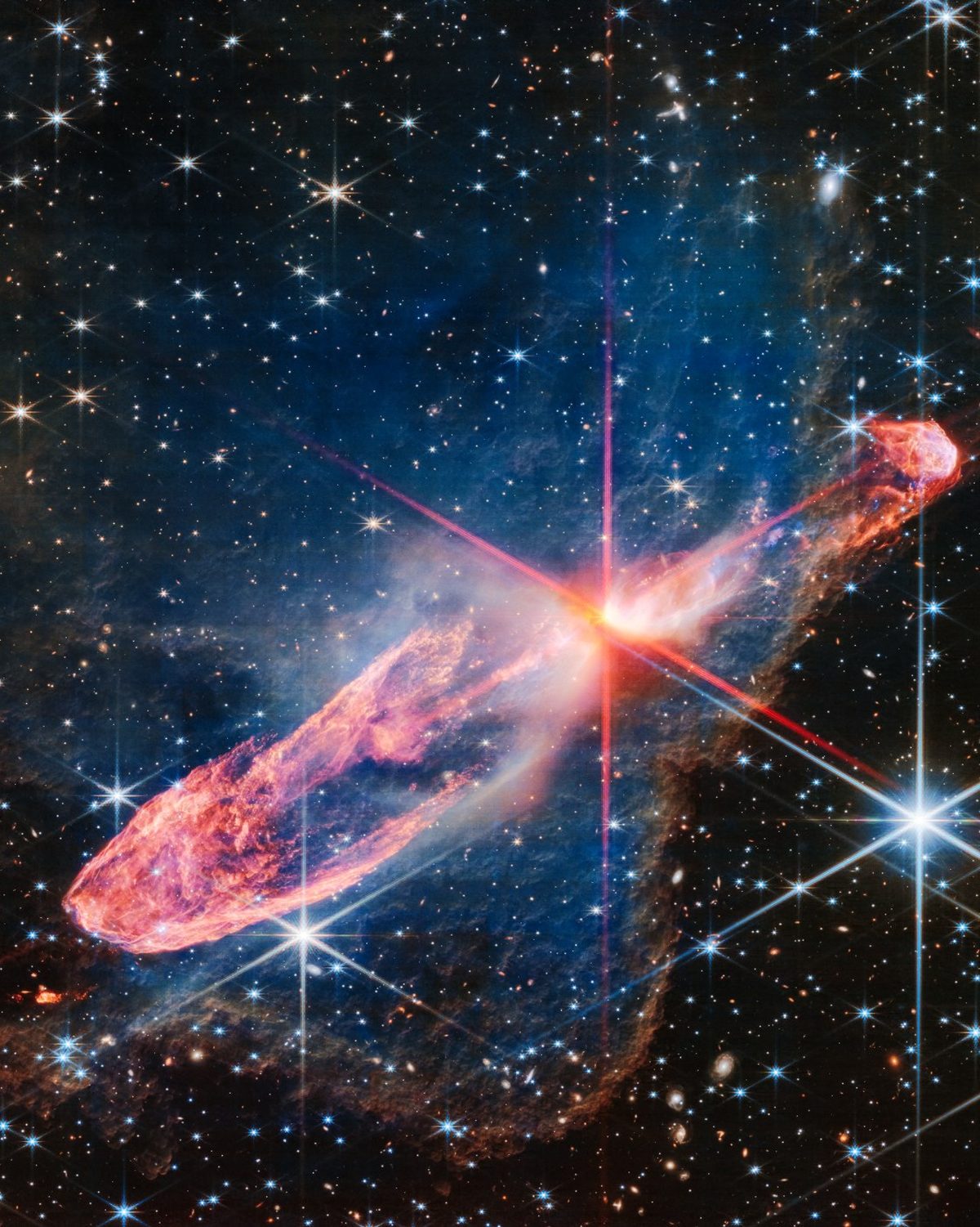 Twin jets streaming from a young star.