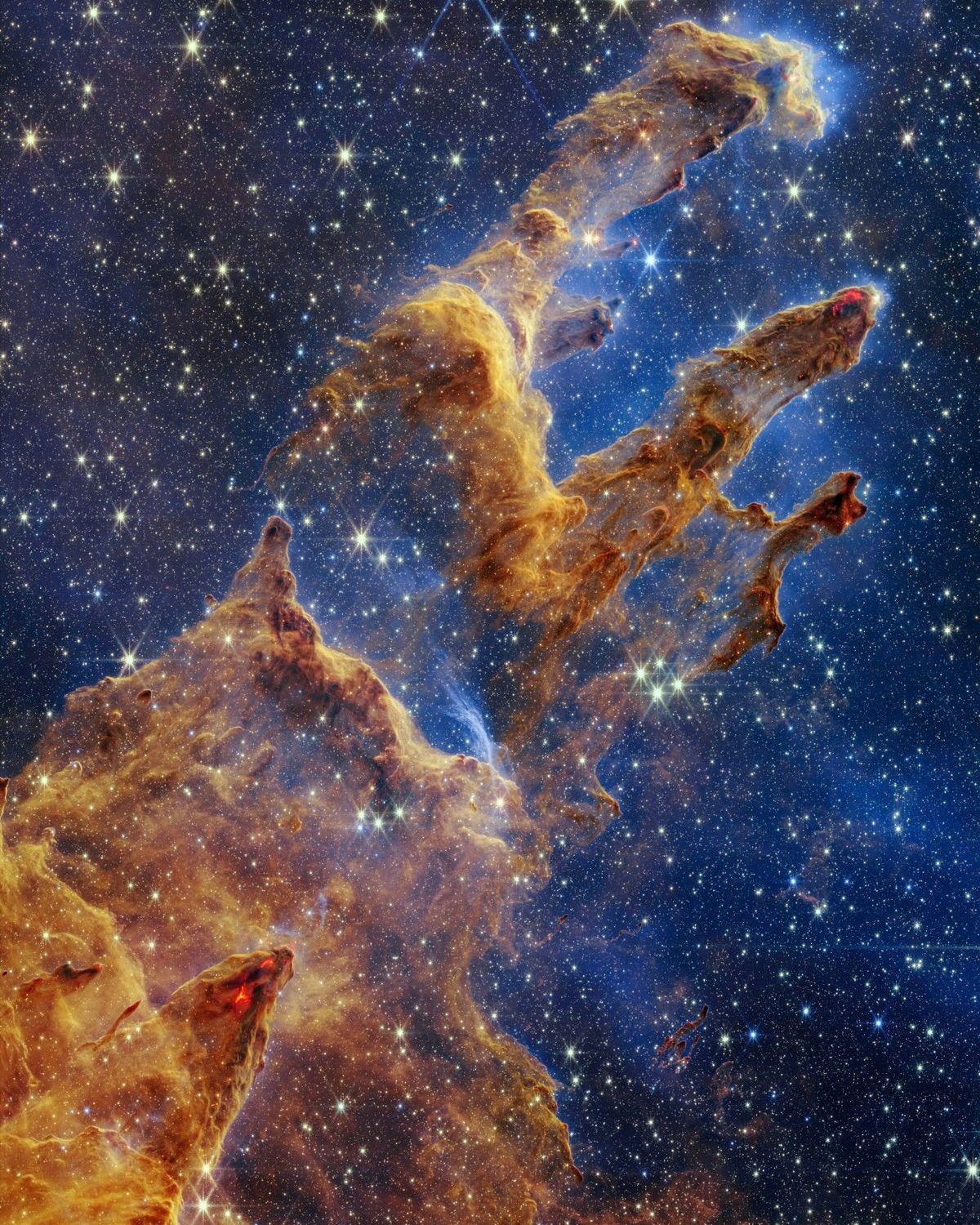 Pillars of Creation: towering columns of gas and dust in the Eagle Nebula.